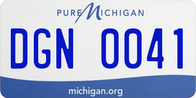 MI license plate DGN0041