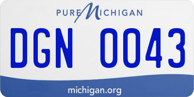 MI license plate DGN0043