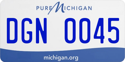 MI license plate DGN0045