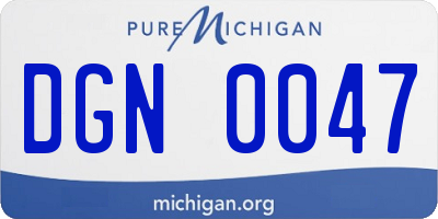 MI license plate DGN0047