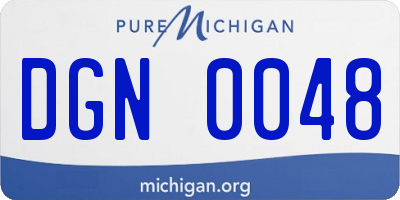 MI license plate DGN0048
