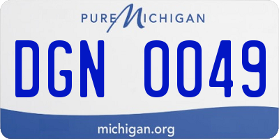 MI license plate DGN0049