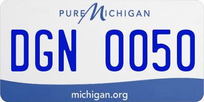 MI license plate DGN0050