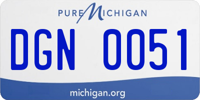 MI license plate DGN0051