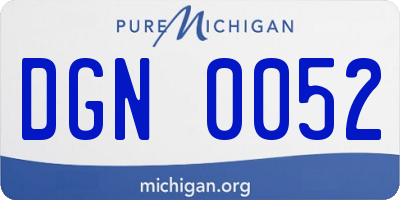 MI license plate DGN0052