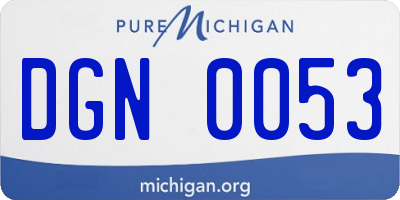 MI license plate DGN0053