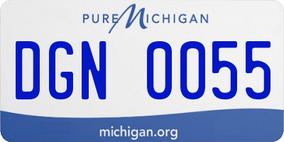 MI license plate DGN0055