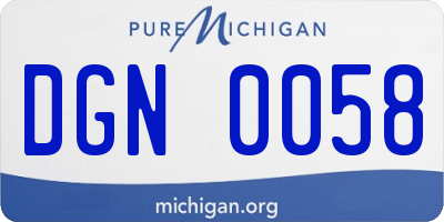MI license plate DGN0058