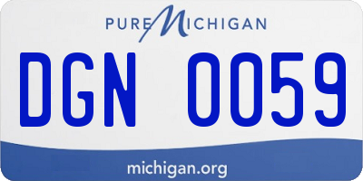 MI license plate DGN0059