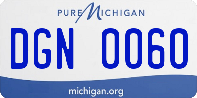 MI license plate DGN0060