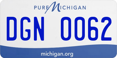 MI license plate DGN0062