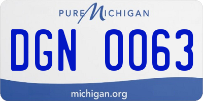 MI license plate DGN0063