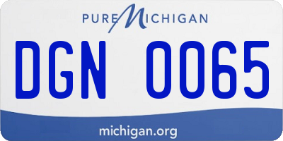 MI license plate DGN0065