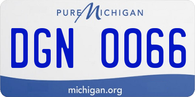 MI license plate DGN0066