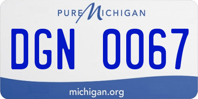 MI license plate DGN0067