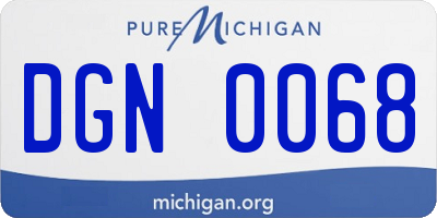 MI license plate DGN0068