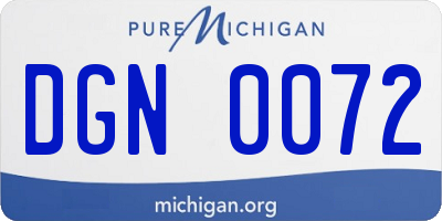 MI license plate DGN0072