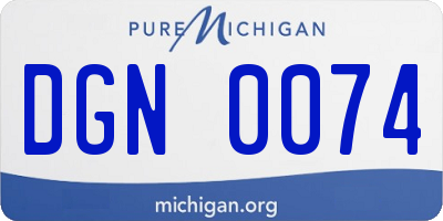 MI license plate DGN0074