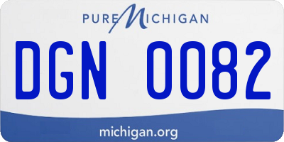 MI license plate DGN0082