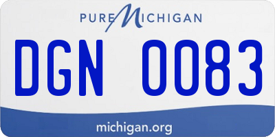MI license plate DGN0083