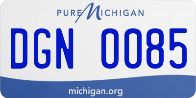 MI license plate DGN0085