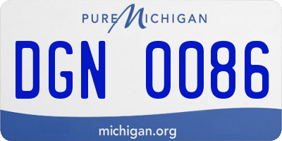 MI license plate DGN0086