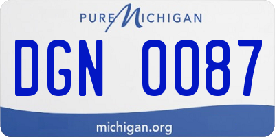 MI license plate DGN0087
