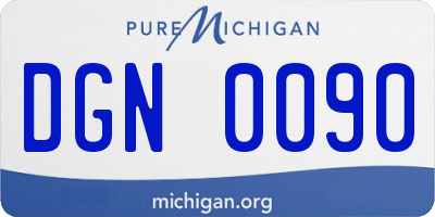 MI license plate DGN0090