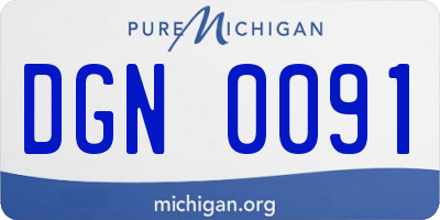 MI license plate DGN0091