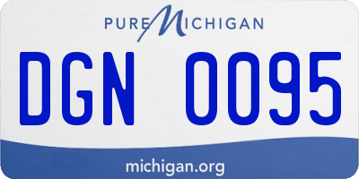 MI license plate DGN0095