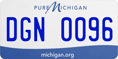 MI license plate DGN0096