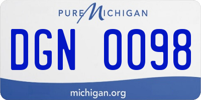MI license plate DGN0098
