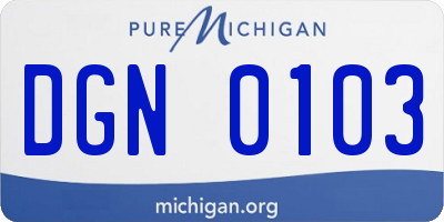 MI license plate DGN0103
