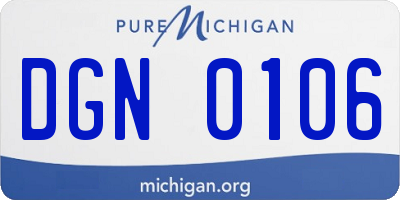 MI license plate DGN0106
