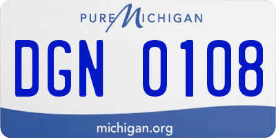 MI license plate DGN0108