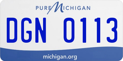 MI license plate DGN0113