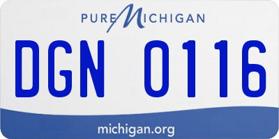 MI license plate DGN0116