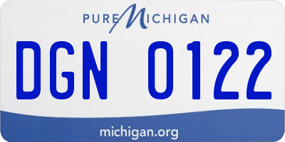 MI license plate DGN0122