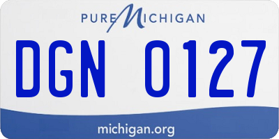MI license plate DGN0127