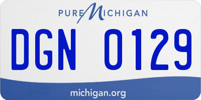 MI license plate DGN0129