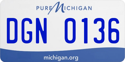 MI license plate DGN0136