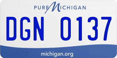 MI license plate DGN0137