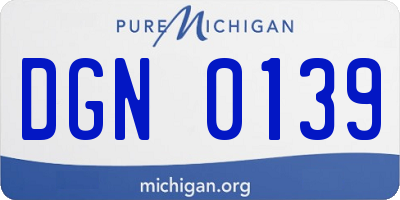 MI license plate DGN0139