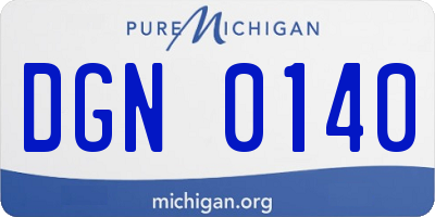 MI license plate DGN0140