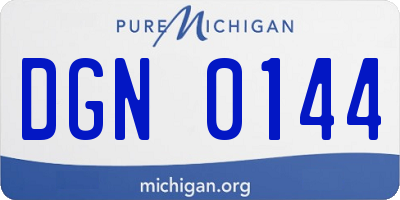 MI license plate DGN0144
