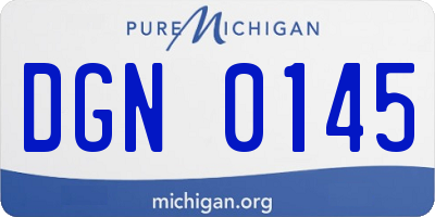MI license plate DGN0145