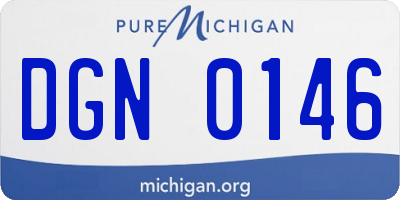 MI license plate DGN0146
