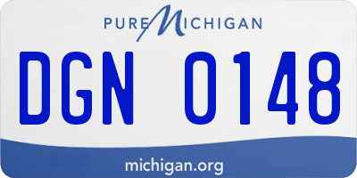 MI license plate DGN0148