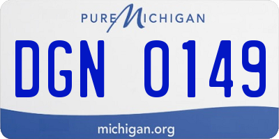MI license plate DGN0149