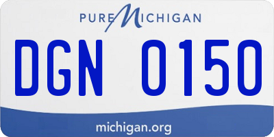 MI license plate DGN0150